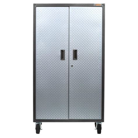 steel rolling garage cabinet|garage cabinet with rollaway door.